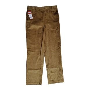 Cat‎ & Jack Boys Size 16 Brown Corduroy Straight Leg Pants Elastic Back NWT